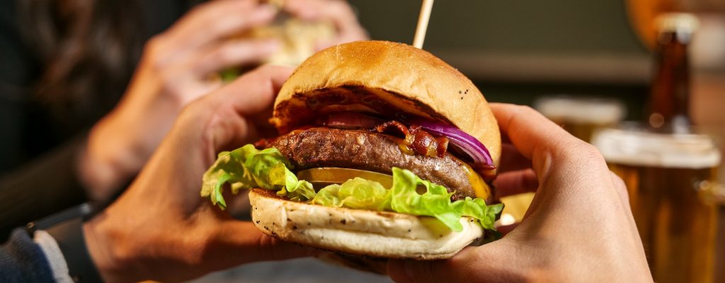 Burger in a pub